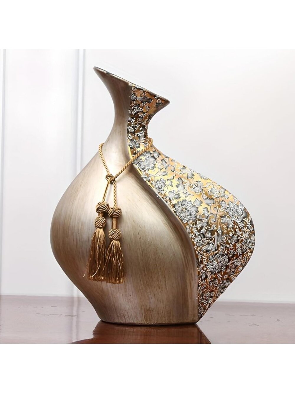 Boho 15" Ceramic Flower Vase | Modern Home Decor for Dining Table, Dry Flowers